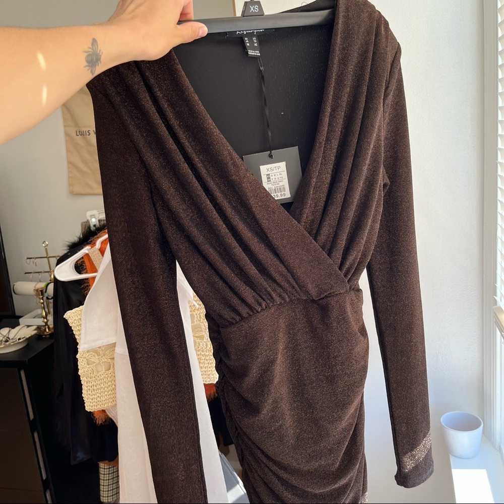 Brown glitter cocktail dress